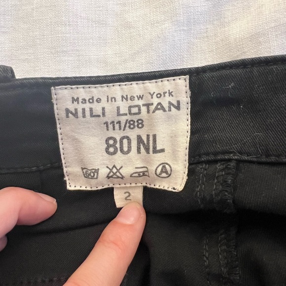 Nili Lotan Cropped French Military Pants Zip Jogger Ankle BLACK 2 - Picture 4 of 6